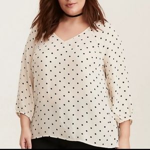 Torrid Ivory Polka Dot Blouse